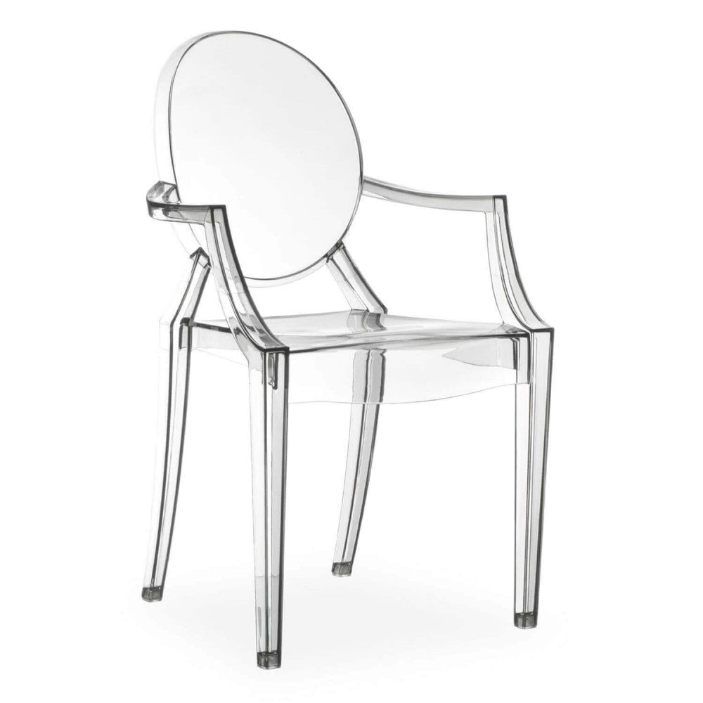 Fauteuil Emma en polycarbonate transparent avec accoudoirs