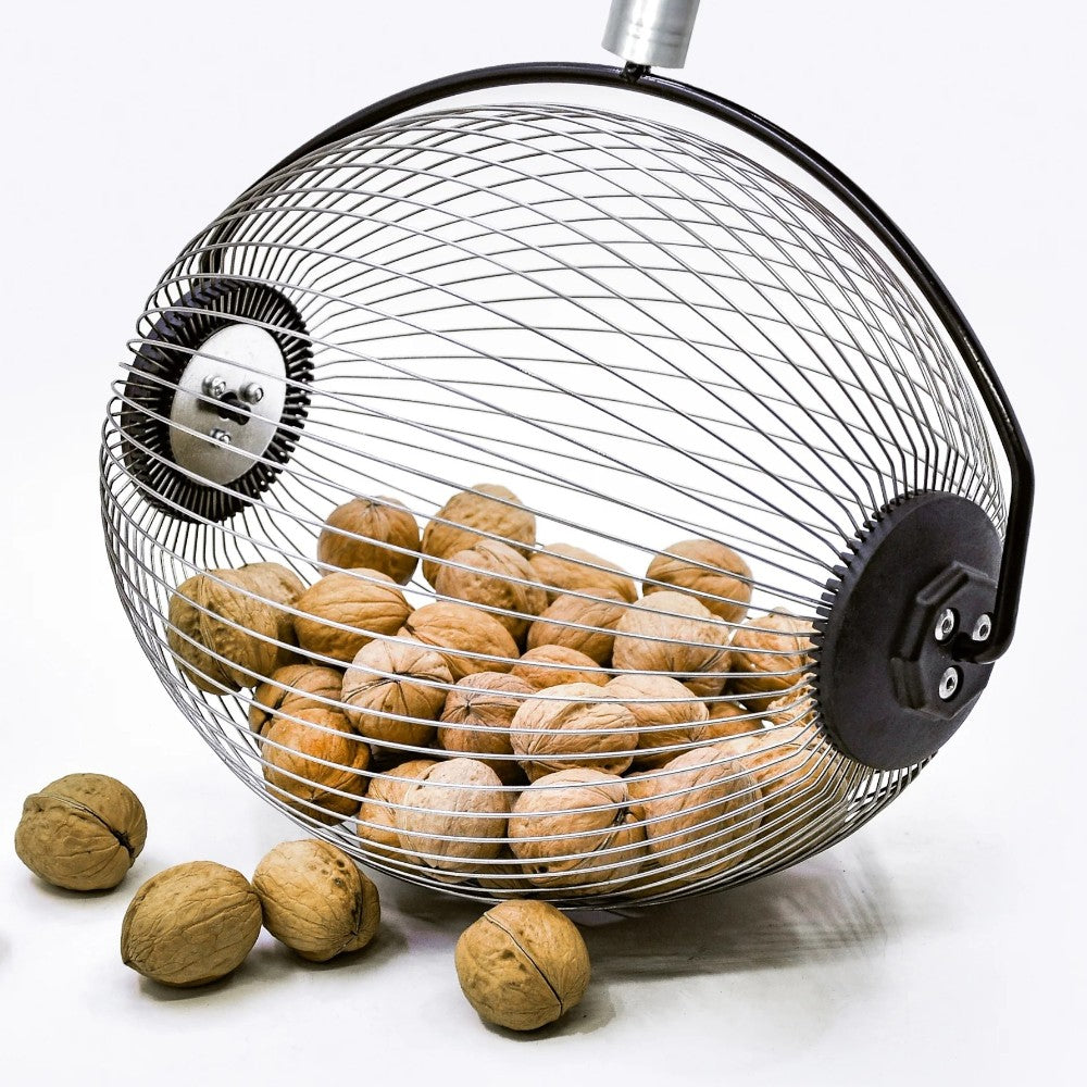 Récolteuse de noisettes et d'olives avec manche télescopique 80-120 cm - panier ø mm.230x170
