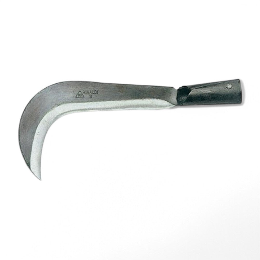 Roncola con lama in acciaio affilata a mano 29 cm curva e manico a tubo