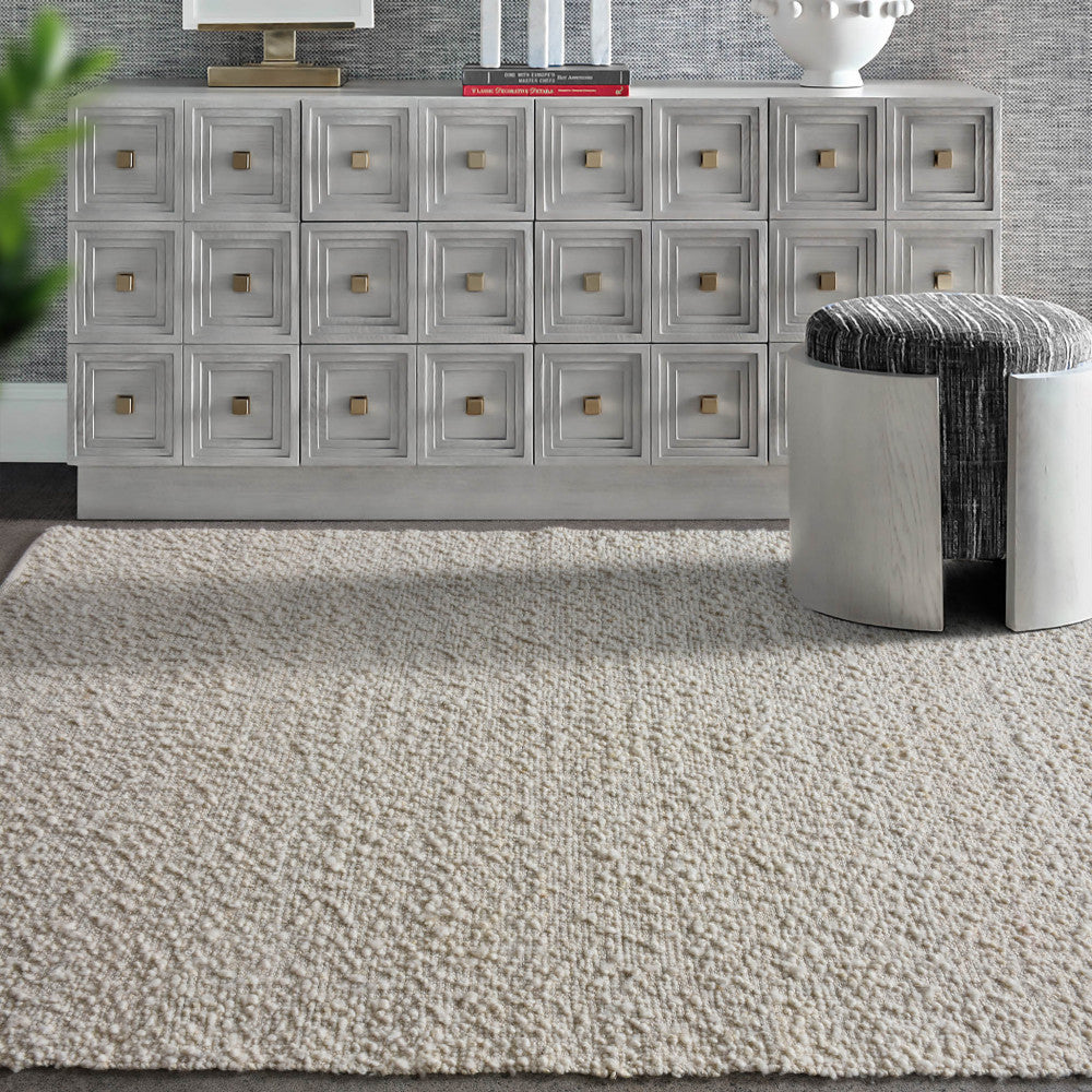 Tappeto in Juta da interno 160x230 cm color avorio semplice moderno