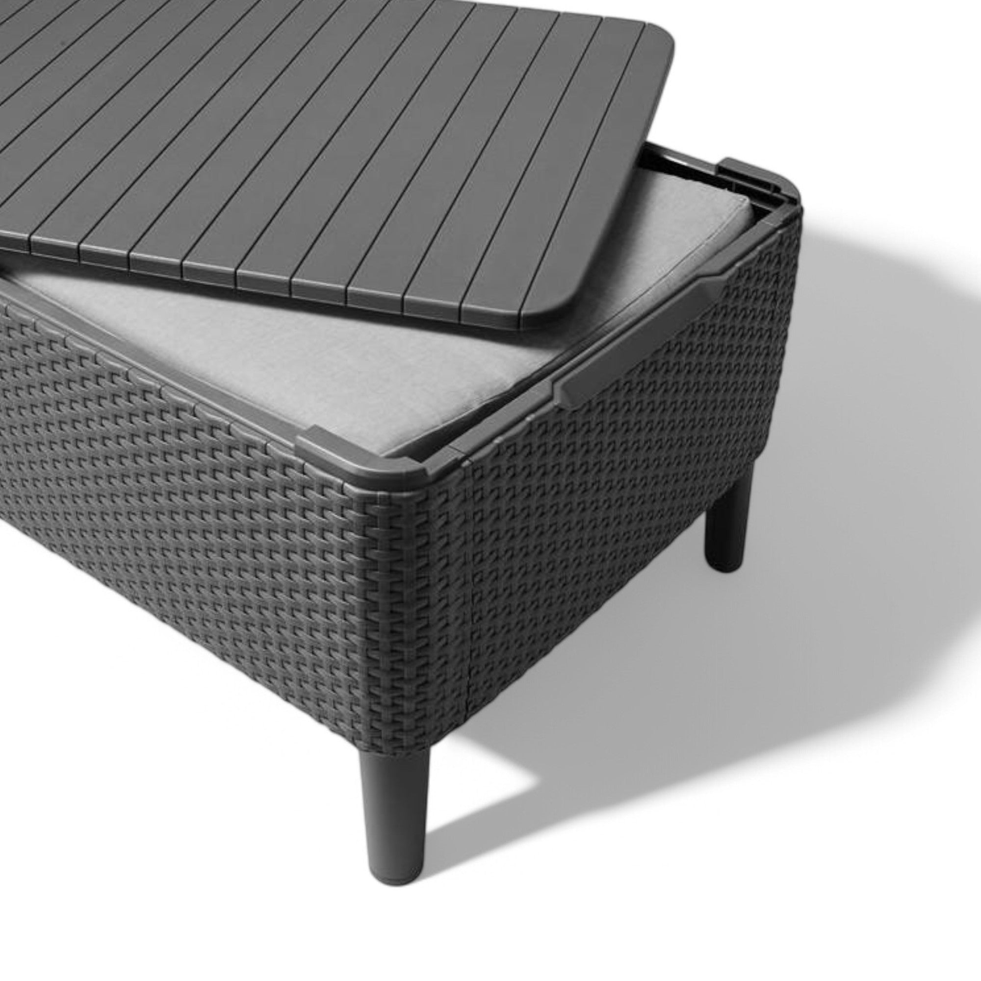 Salon 4 Pièces "Salemo Lounge" Plat Osier Graphite 4 Places