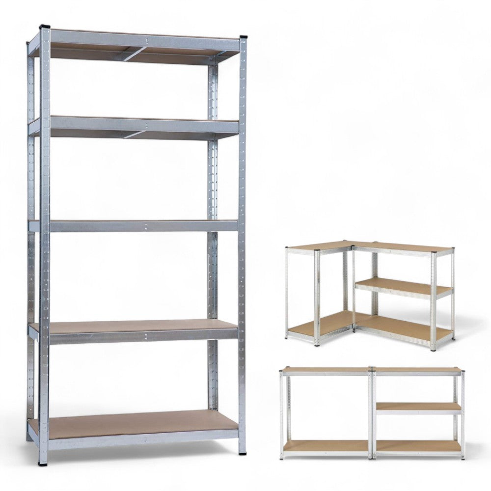 <transcy>Étagère en métal en kit avec 5 étagères emboîtables Brixo Silver 150</transcy>