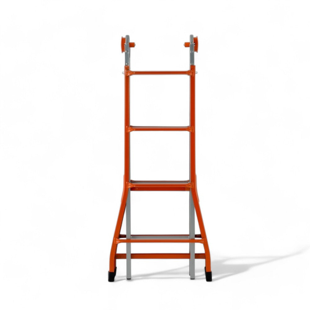 scala telescopica in acciaio verniciato 4+4 gradini altezza 376 cm sicurezza e portata max 100 kg antisdrucciolo