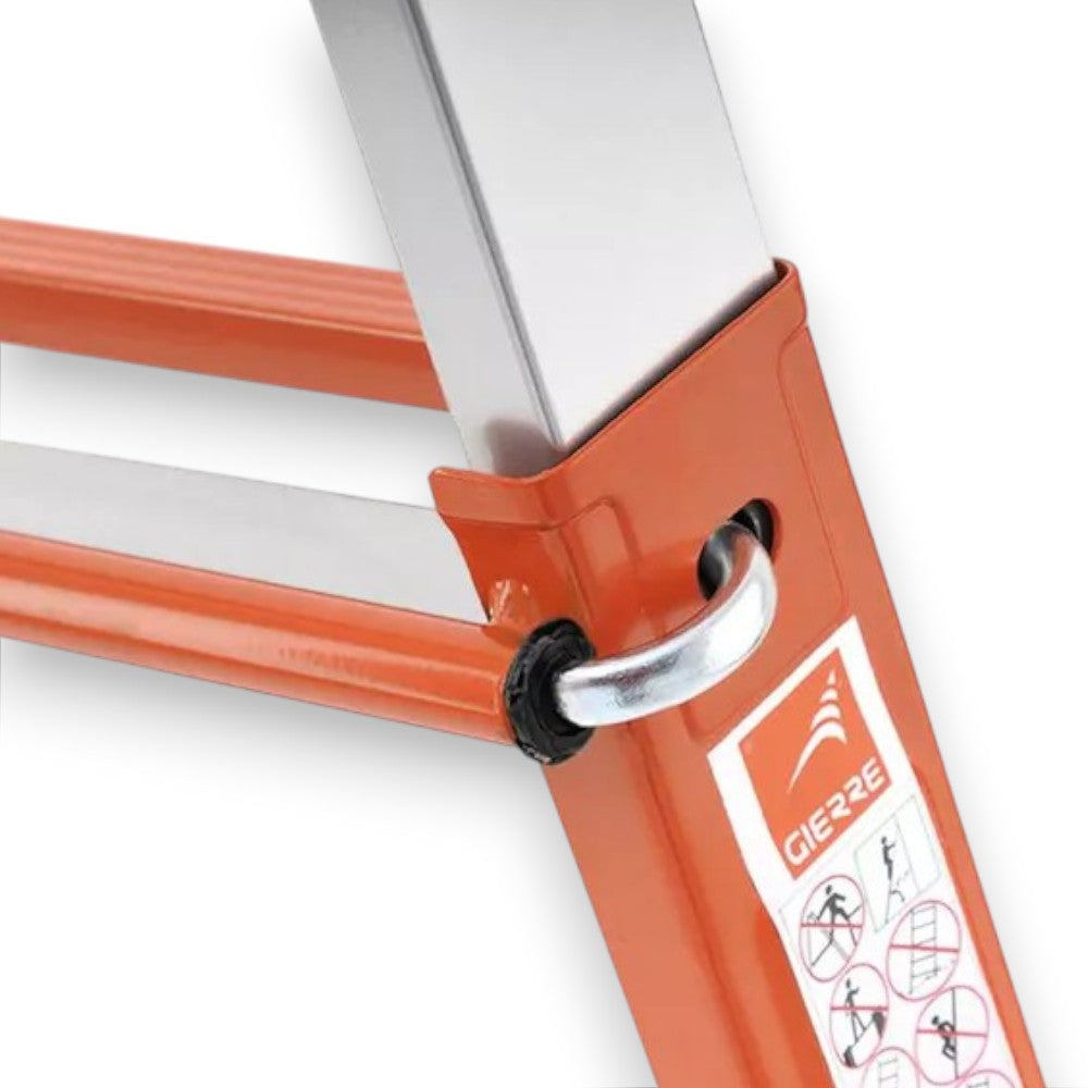 scala telescopica in acciaio verniciato 4+4 gradini altezza 376 cm sicurezza e portata max 100 kg antisdrucciolo