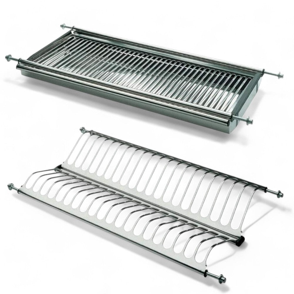 Égouttoir à vaisselle à ressort réglable - cm.56 (intégré cm.46) - avec bassin