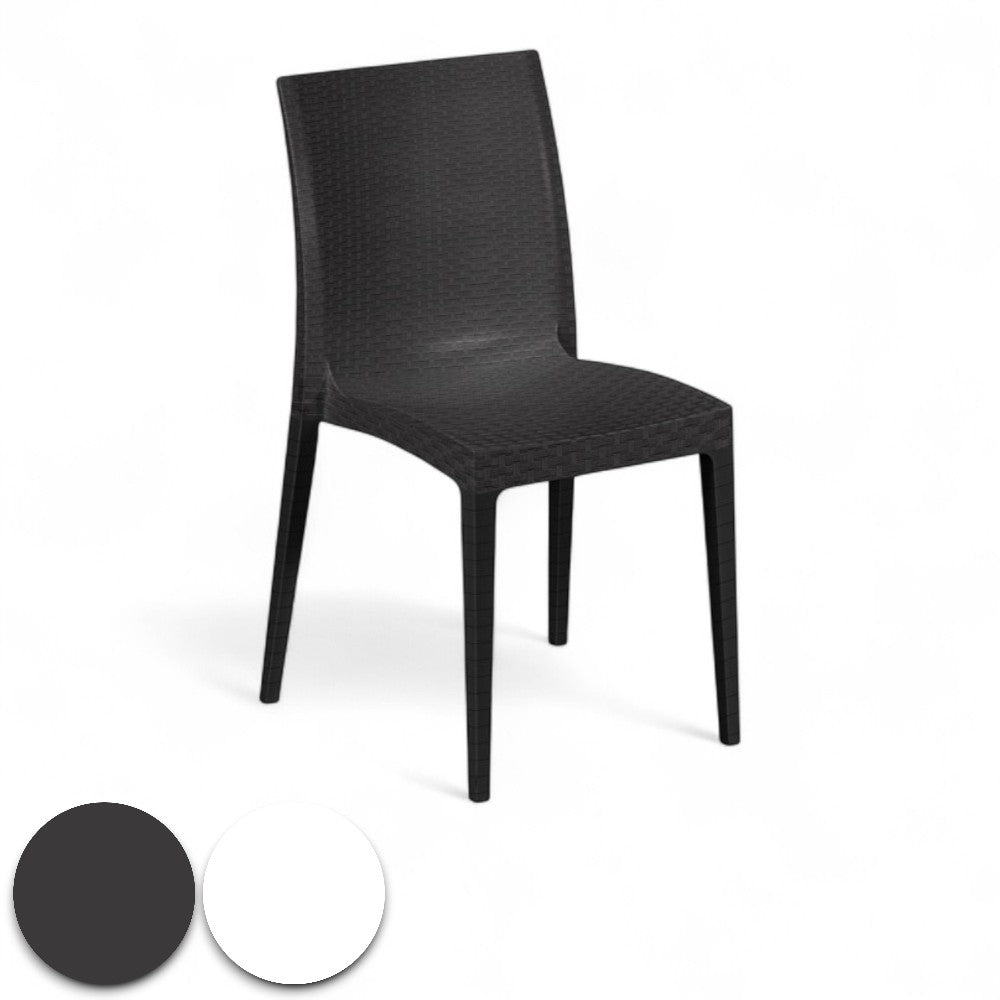 Sedia impilabile in resina effetto rattan linea elegance Madam