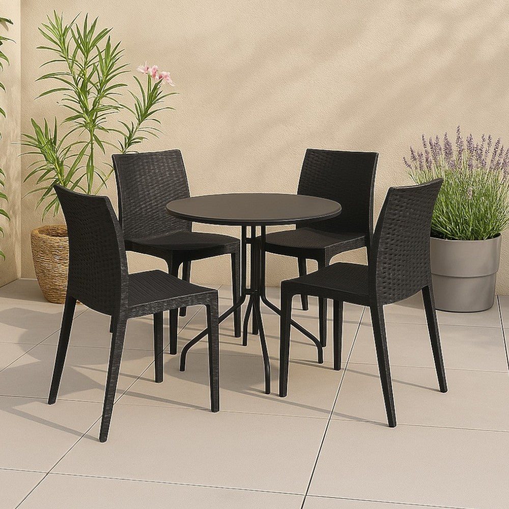 Sedia impilabile in resina effetto rattan linea elegance Madam