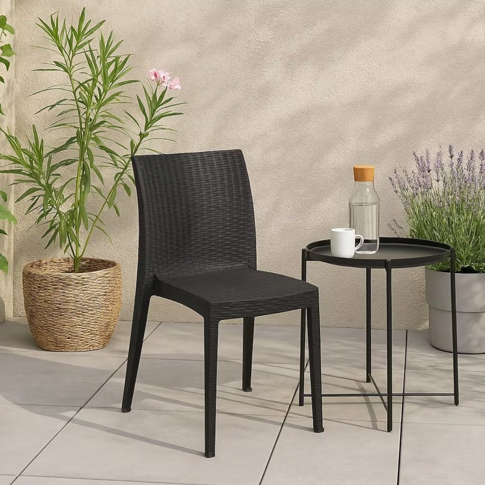 Sedia impilabile in resina effetto rattan linea elegance Madam