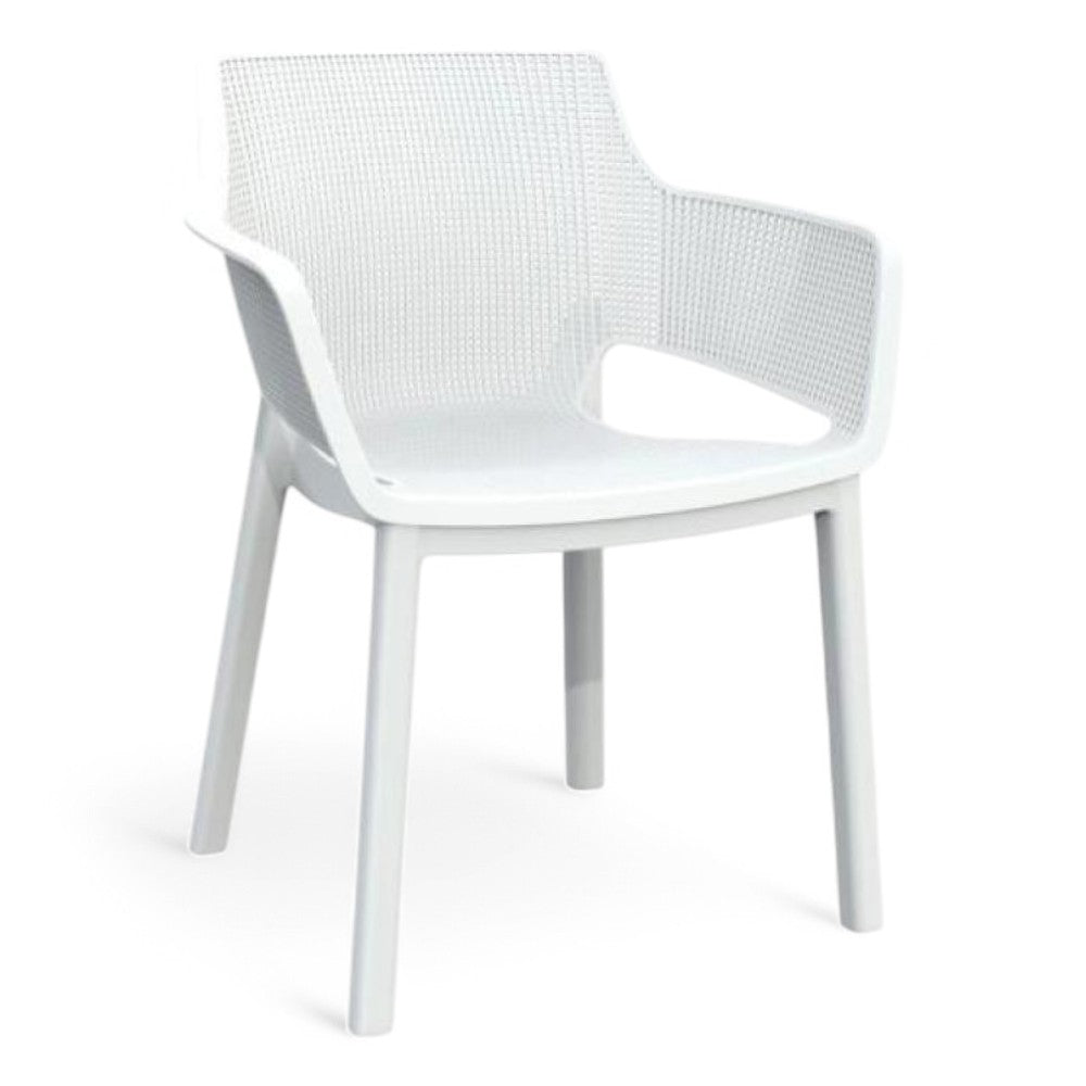 Poltrona sedia da esterno giardino in resina con effetto forato 58×63xH80 cm Elisa