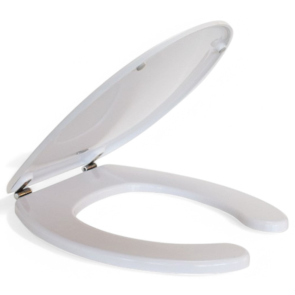 Abattant WC thermodurcissable blanc pour personnes handicapées "Help" avec charnières en acier inoxydable