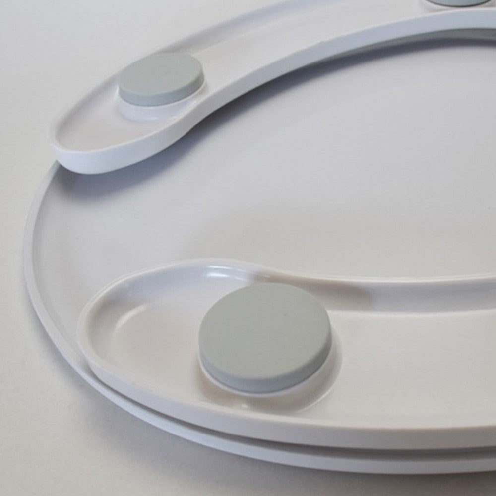 Abattant WC thermodurcissable blanc pour personnes handicapées "Help" avec charnières en acier inoxydable