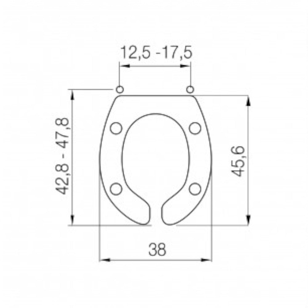 Abattant WC thermodurcissable blanc pour personnes handicapées "Help" avec charnières en acier inoxydable