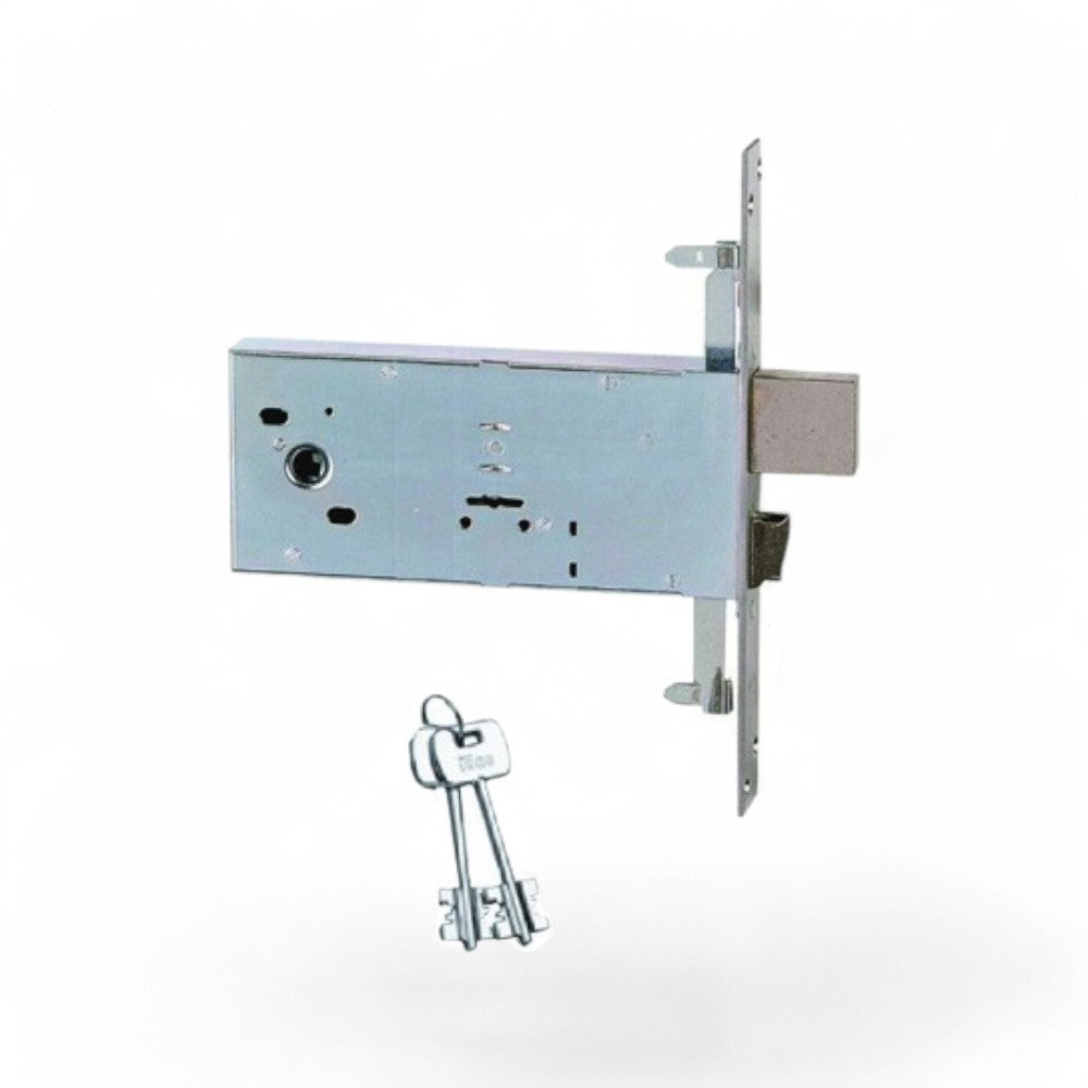 Serrure à double embout triple mortaise pour bandes 82 mm H 983 - 90 mm (983901BFZ)