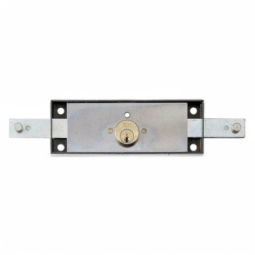 Serrure centrale pour volet roulant avec cylindre rond fixe 641 - mm.157x10x55h. (641010)
