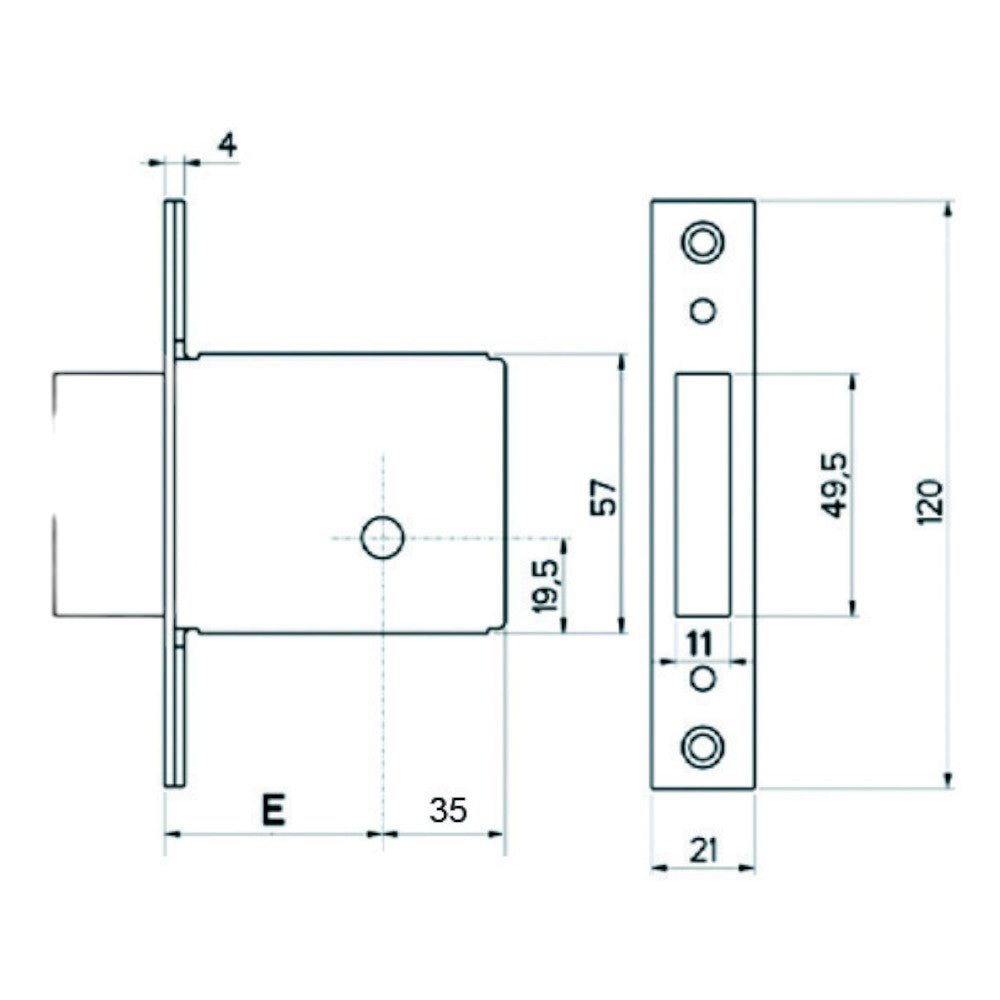 Serrure à mortaise 15001 - mm.70 (15010070)