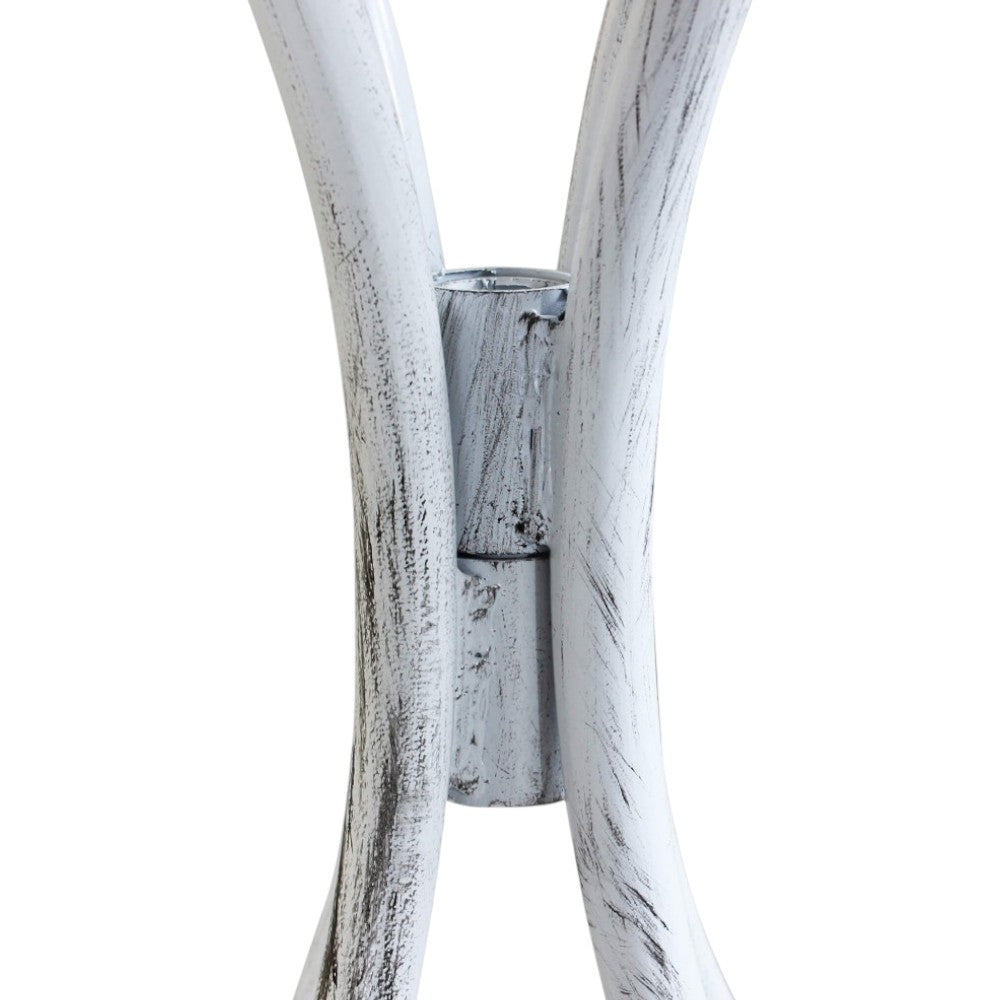 Ensemble bistro pliable composé de 1 table et 2 chaises en acier à décors mosaïque Noir&Blanc