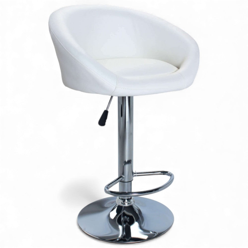 Tabouret d'intérieur avec structure en acier réglable et assise en éco-cuir rembourrée Big Skin