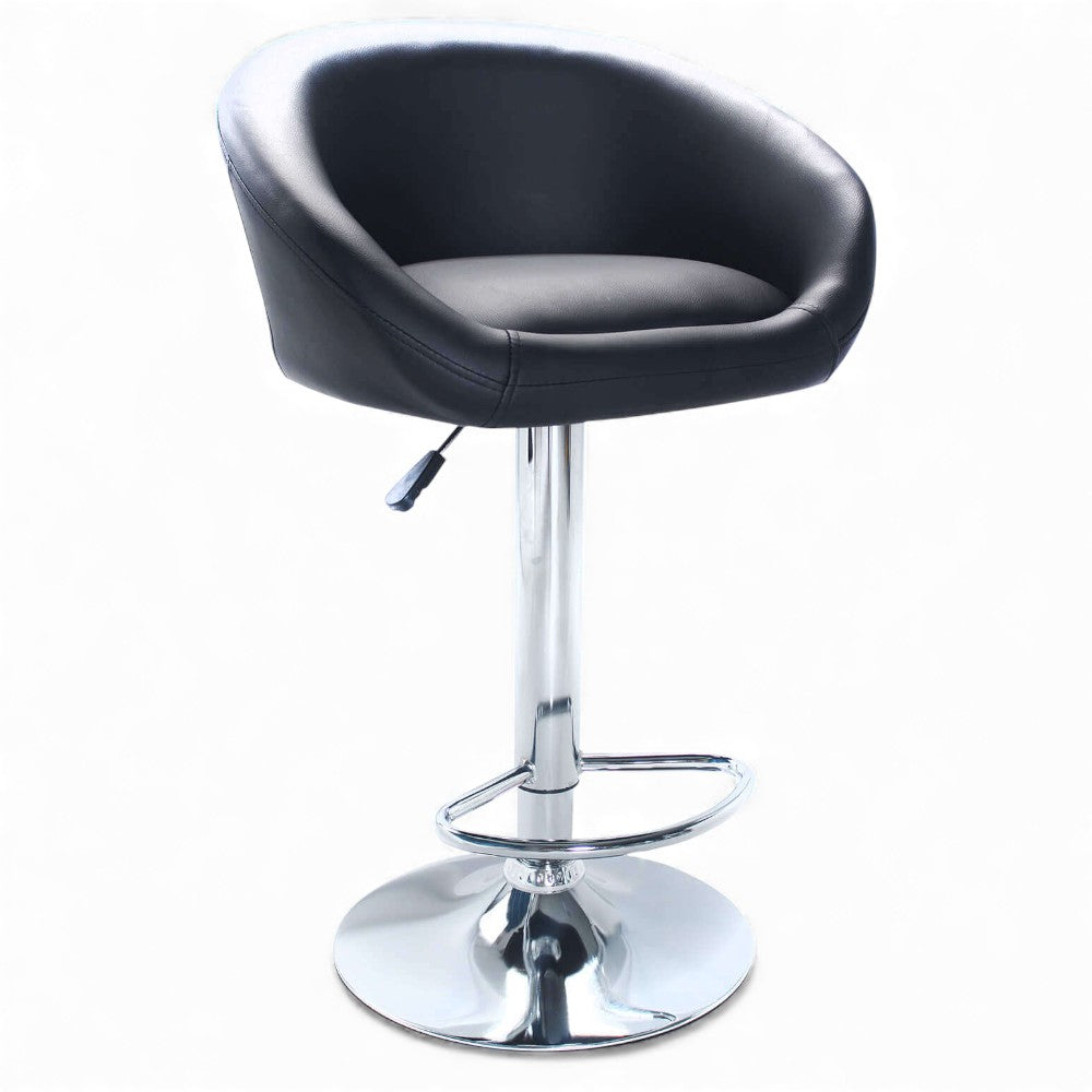 Tabouret d'intérieur avec structure en acier réglable et assise en éco-cuir rembourrée Big Skin