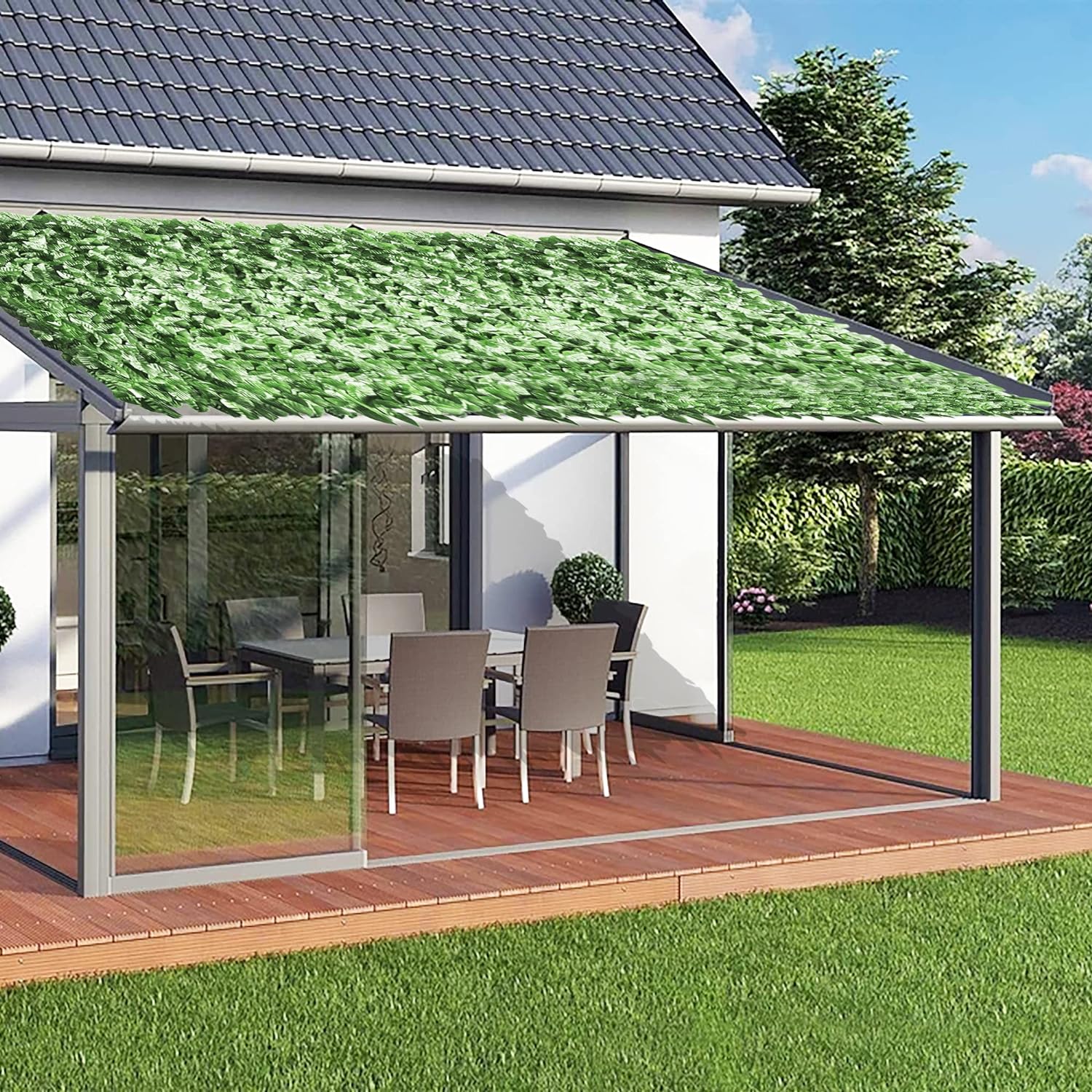 <transcy>Haie de Lierre Synthétique Basic avec Feuille de Lierre Vert 1,5x3M Garden Deluxe Collection</transcy>