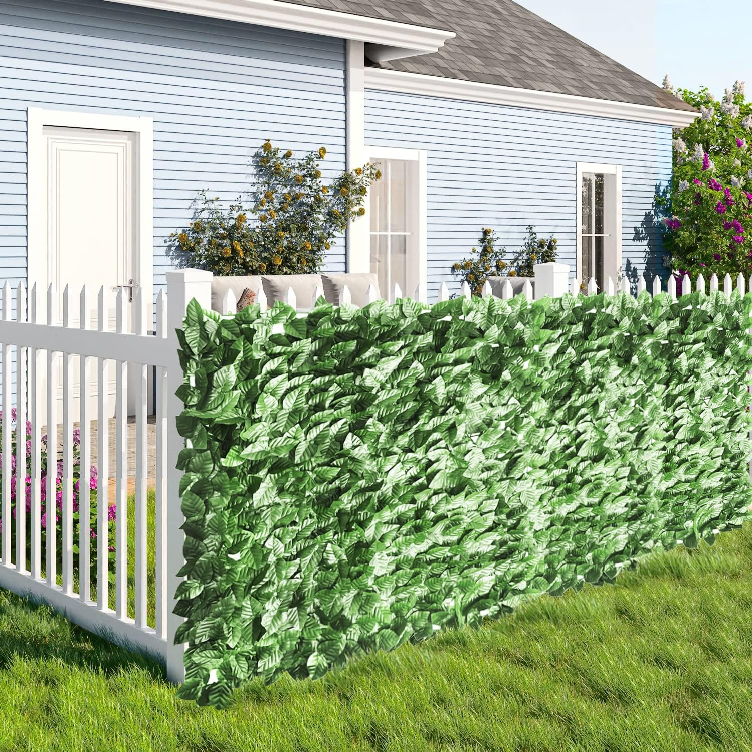 <transcy>Haie de Lierre Synthétique Basic avec Feuille de Lierre Vert 1,5x3M Garden Deluxe Collection</transcy>