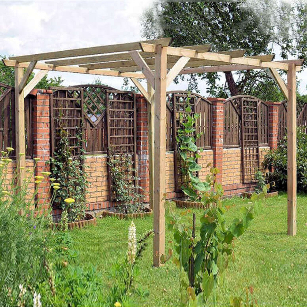 Pergola en bois de pin autoclavé 300x300xH250 cm Forêt