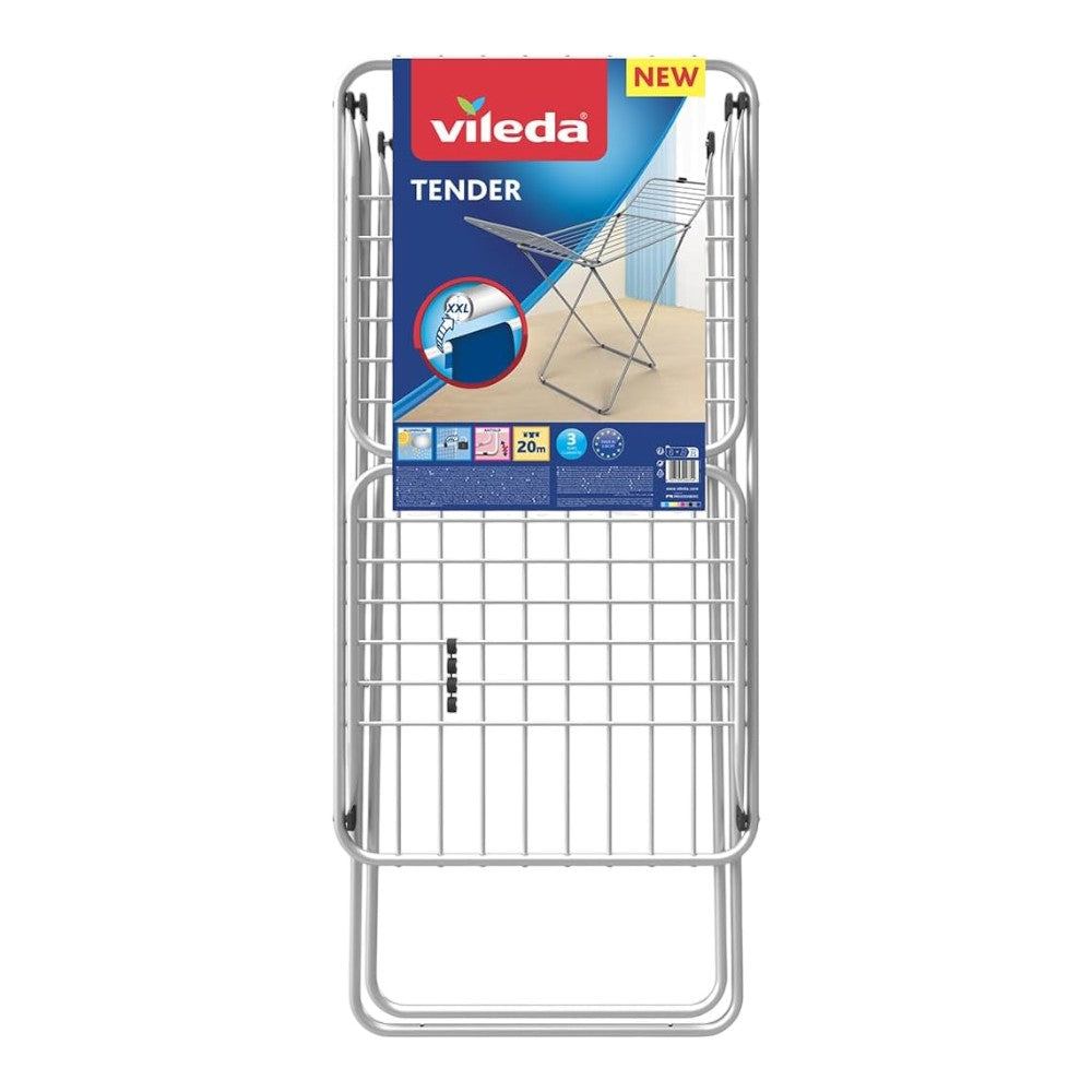 Stendibiancheria pieghevole in acciaio e alluminio con 20 metri di filo per stendere biancheria dimensioni 189x56x94 cm