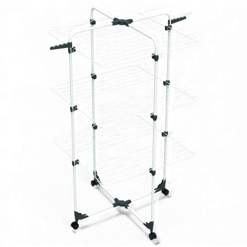 Sèche-linge "Modulaire 3" avec 3 étagères en acier traité, 30 m - 71x71x132h cm.