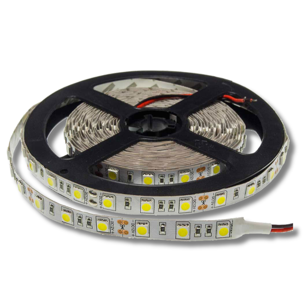 Bandes LED '5050' 12V - IP20 - 2700K - rouleau de 5 mètres
