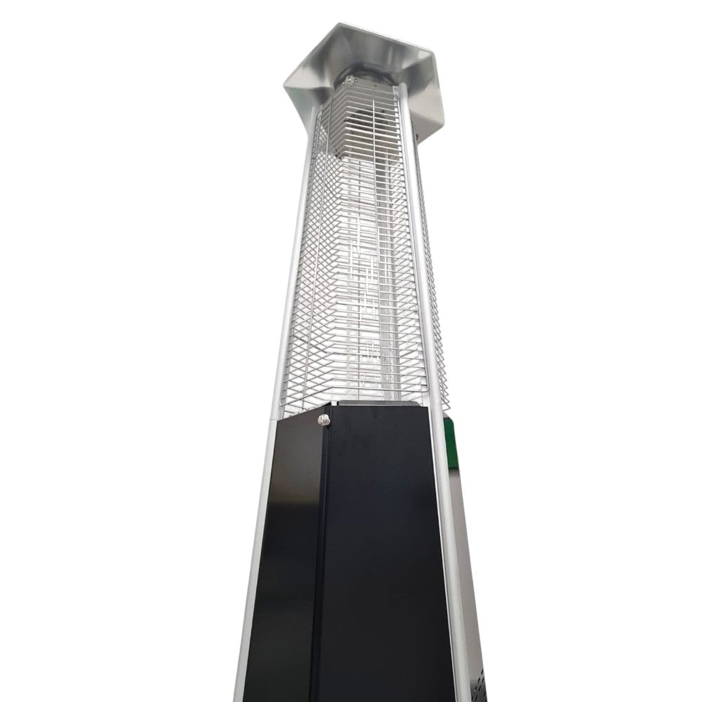 Termopatio stufa piramide esagonale a gas da esterno con ruote H195 cm