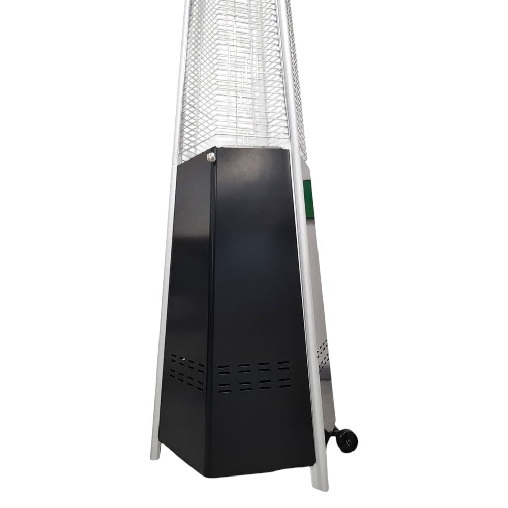 Termopatio stufa piramide esagonale a gas da esterno con ruote H195 cm