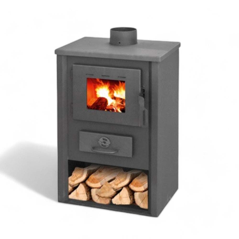 Poêle à bois avec structure en acier Koine Anthracite 9,7 kW