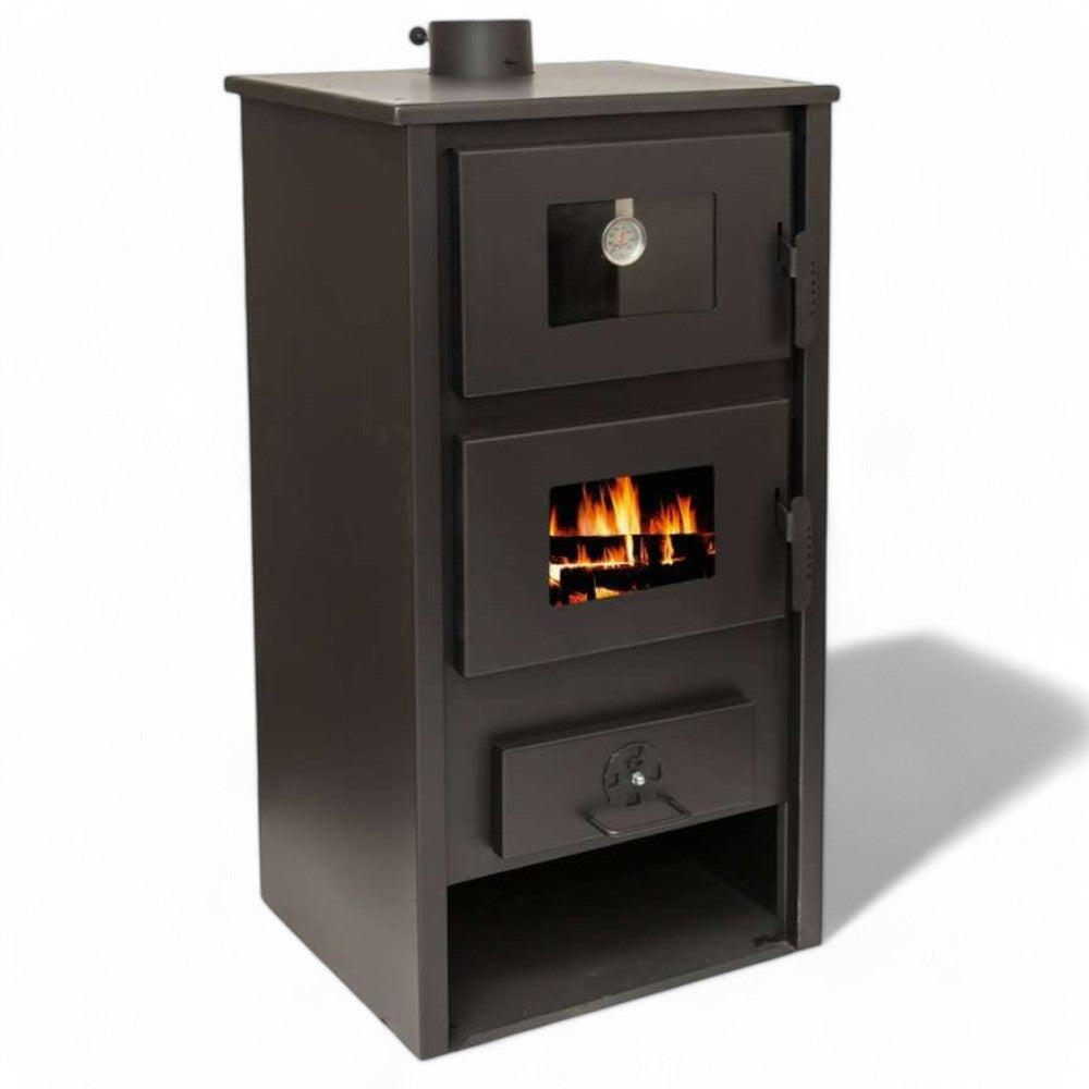 Poêle à bois en acier de 12 kW avec four
