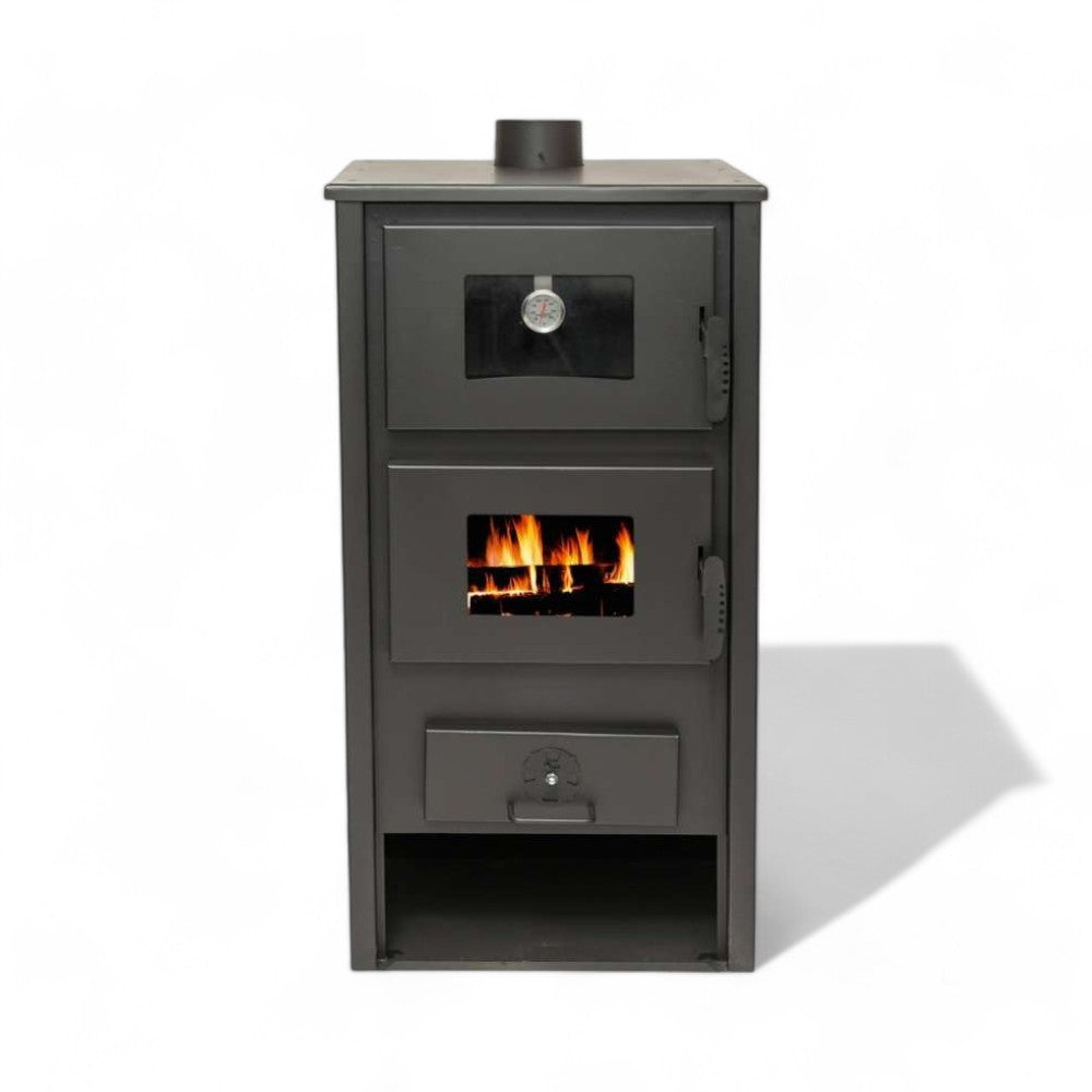 Poêle à bois en acier de 12 kW avec four