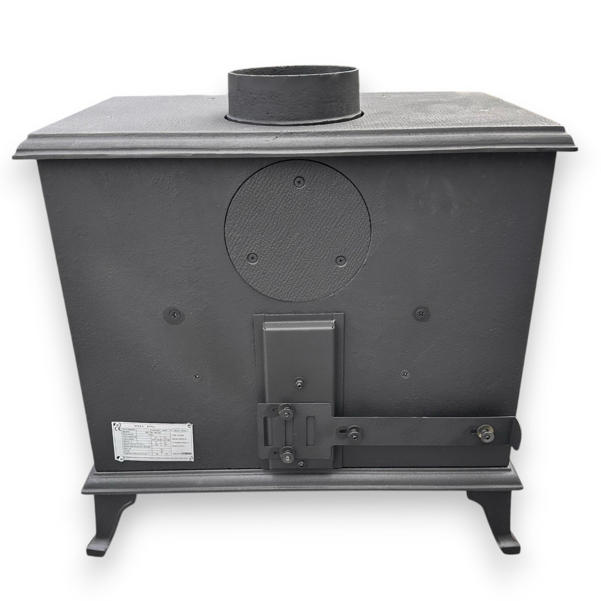 Poêle à bois en fonte 8 kw 63x43xH63 cm noir