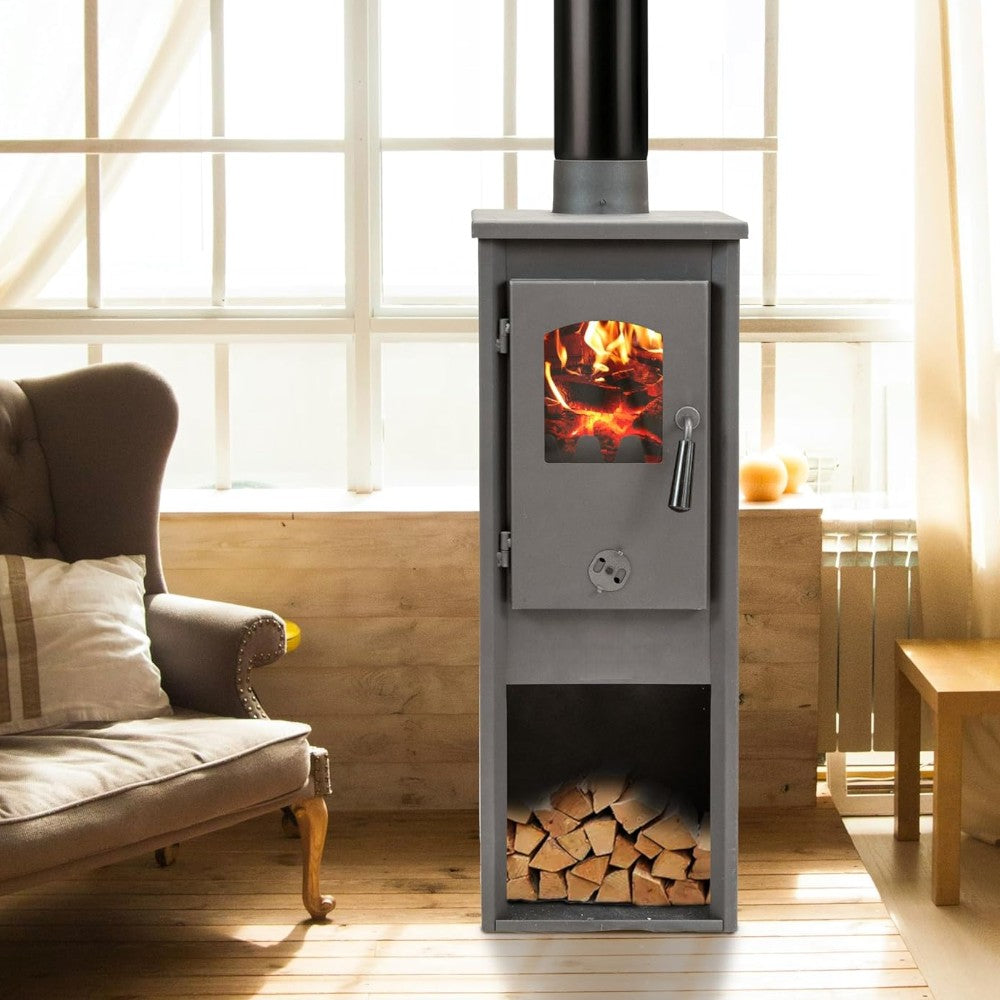 Poêle à bois avec structure en acier 5,2 kW Karso Anthracite