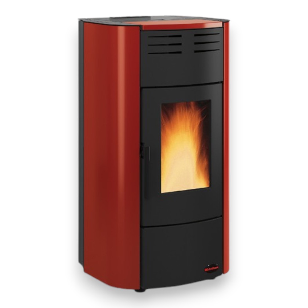 Poêle Thermo à Granulés Raffaella Idro H15 18,8 Kw Bordeaux (Con.Term.) - mesure 63,3x62,6x117,60h cm. - poids 214 kg