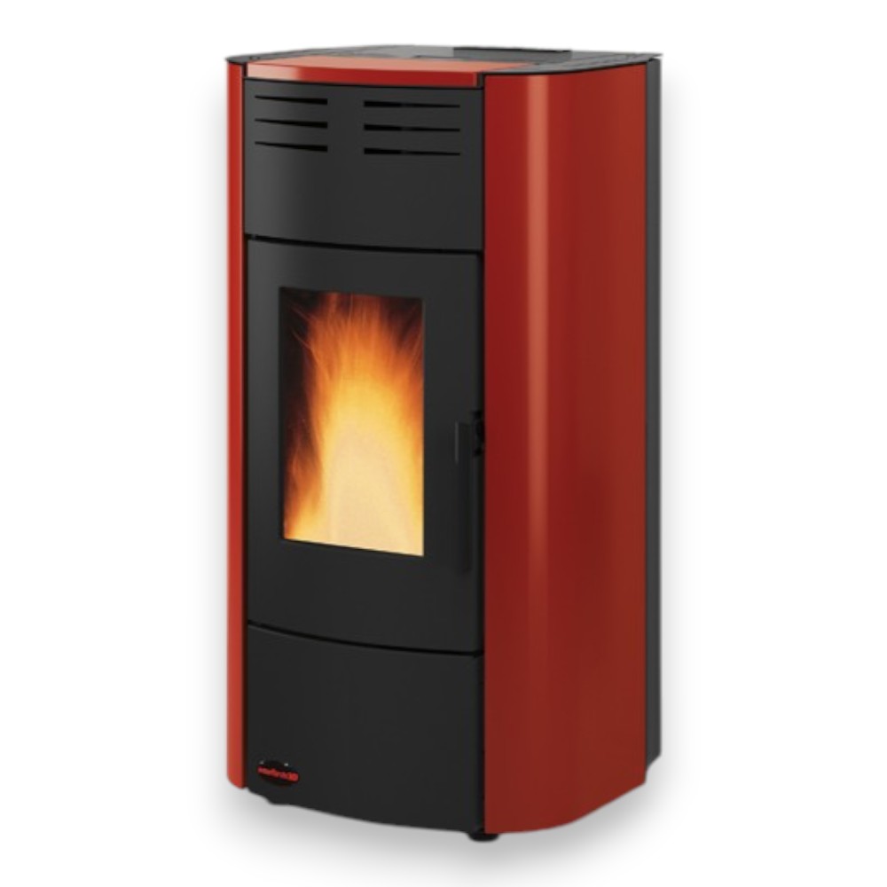 Poêle Thermo à Granulés Raffaella Idro H15 18,8 Kw Bordeaux (Con.Term.) - mesure 63,3x62,6x117,60h cm. - poids 214 kg