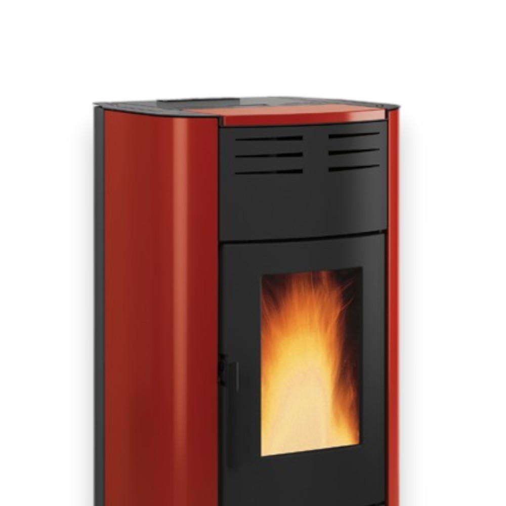 Poêle Thermo à Granulés Raffaella Idro H15 18,8 Kw Bordeaux (Con.Term.) - mesure 63,3x62,6x117,60h cm. - poids 214 kg