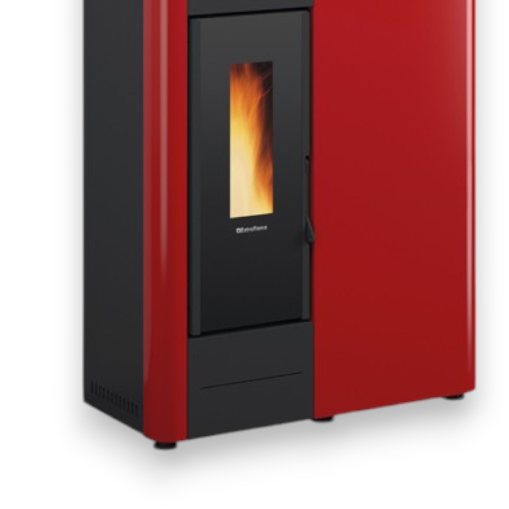 Poêle à pellets Virna Idro 14,5 Kw Bordeaux (Compte Thermique) - mesure 79,3x38,4x110,5h cm. poids 151 kg