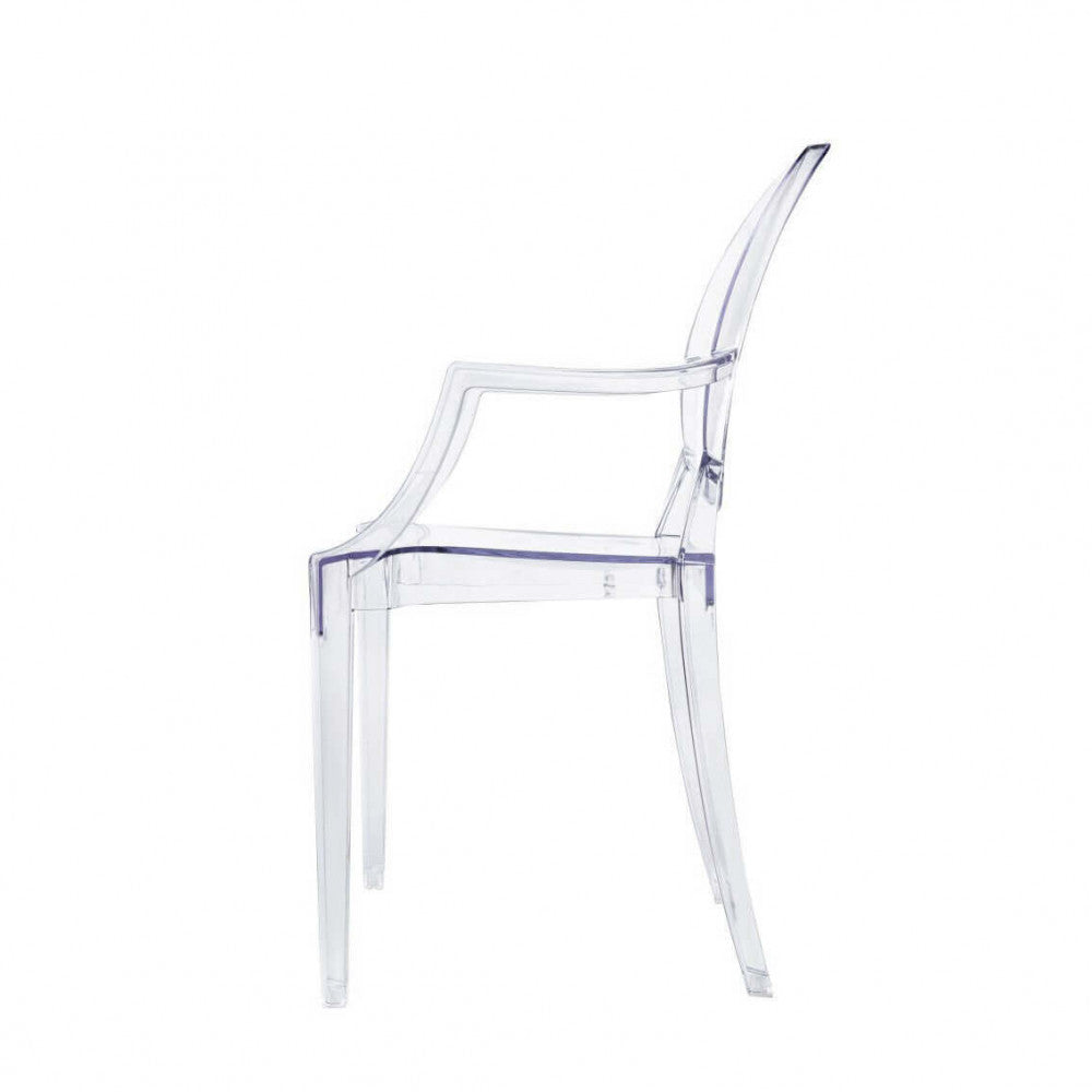 Fauteuil Emma en polycarbonate transparent avec accoudoirs