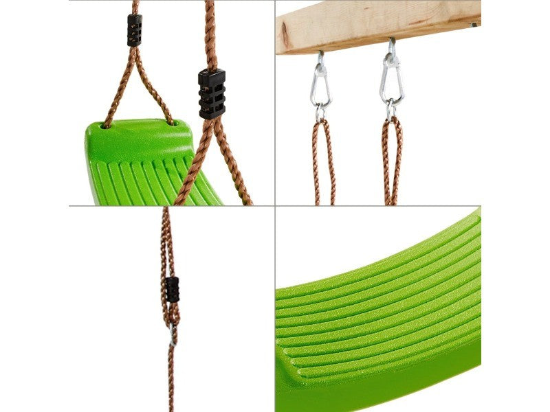 Planche balançoire pour enfants de 3 à 12 ans en résine résistante avec cordes réglables