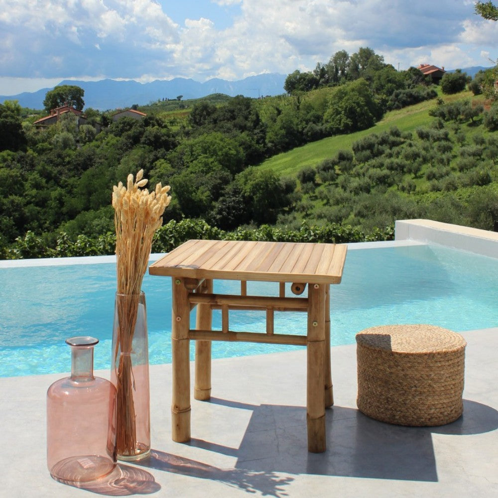 Tavolino in legno bamboo quadrato marrone 45xH45 cm Aviation 45