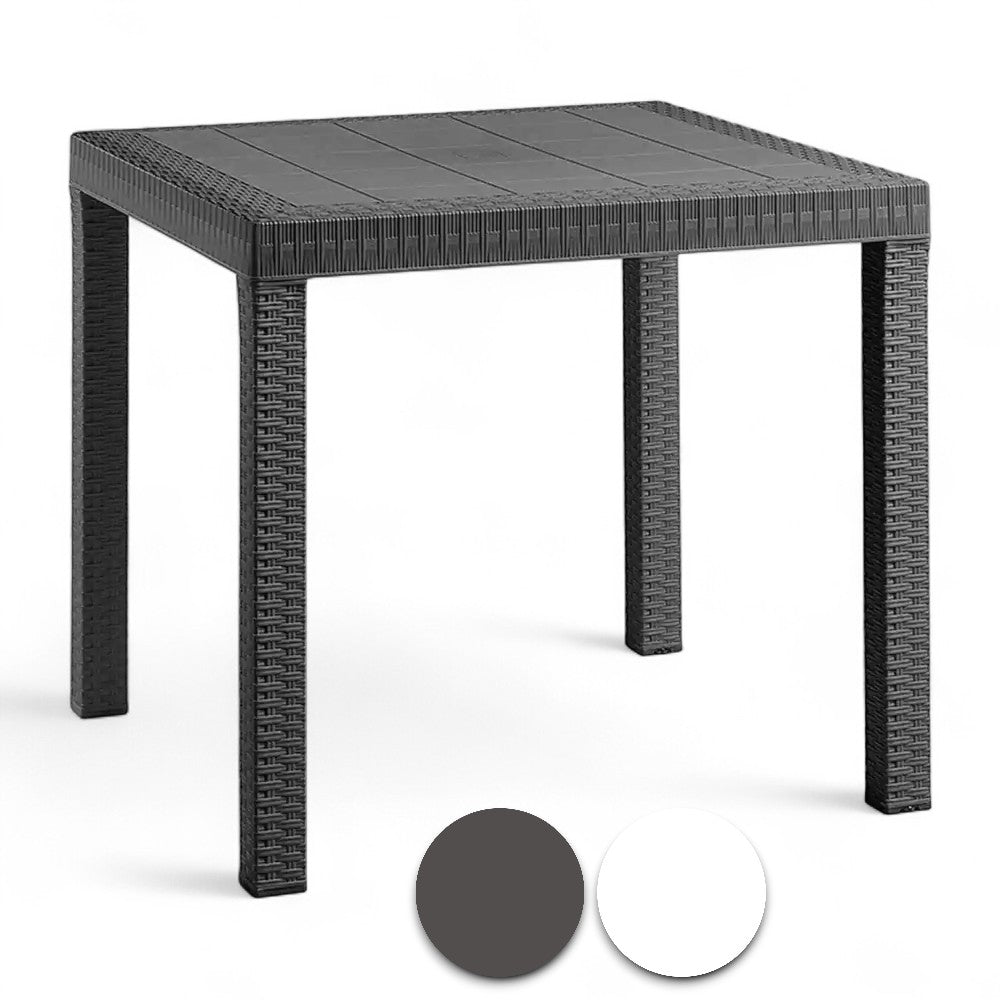 Tavolo componibile in resina effetto rattan 90x90xH72 cm Latir