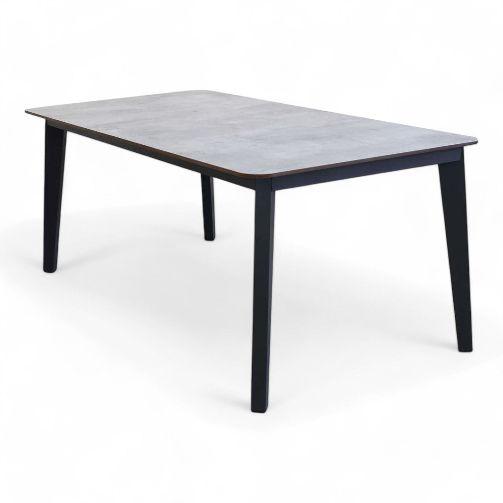 Table de jardin 180x90 cm avec structure en aluminium et plateau en stratifié Roma gris clair