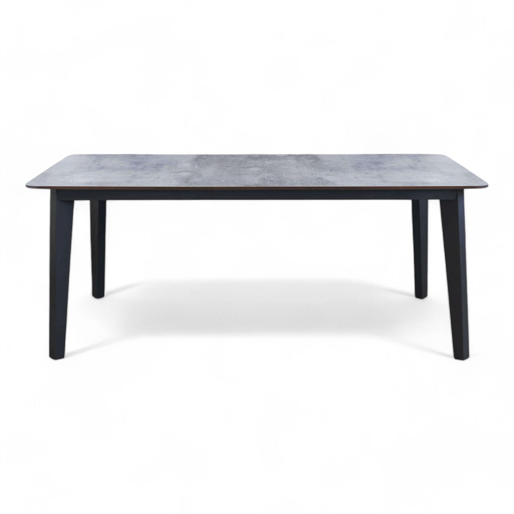 Table de jardin 180x90 cm avec structure en aluminium et plateau en stratifié Roma gris clair