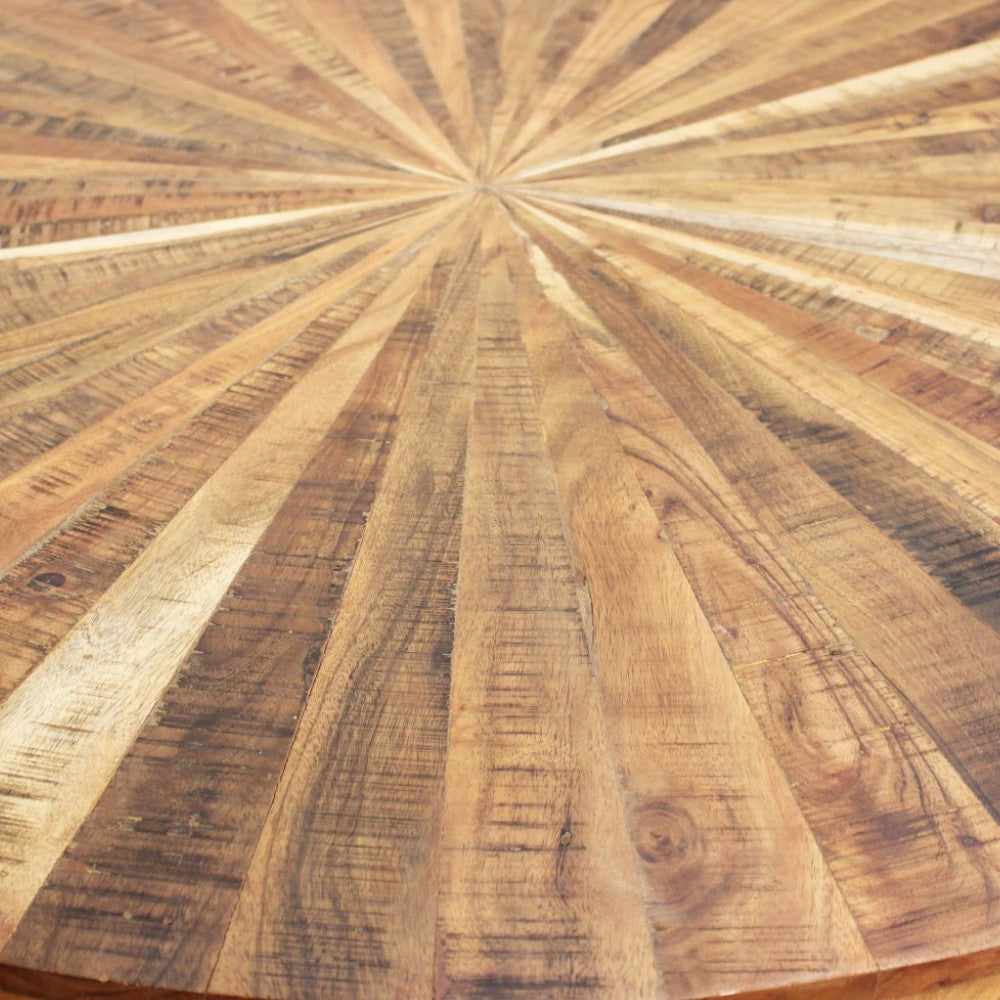 Tavolo rotondo in legno acacia e metallo 120xH77 cm