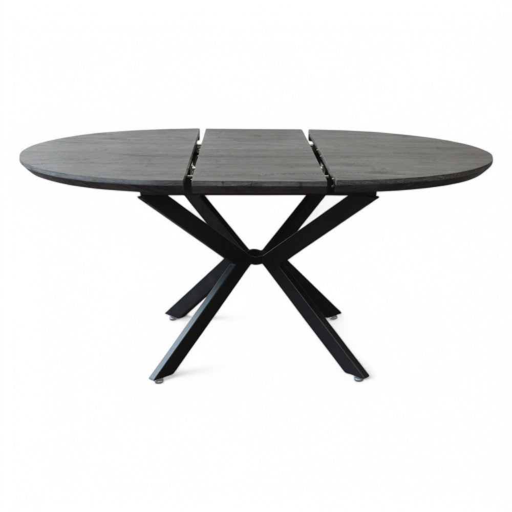 Tavolo rotondo allungabile antracite in melaminico effetto legno 120x120/160xH76