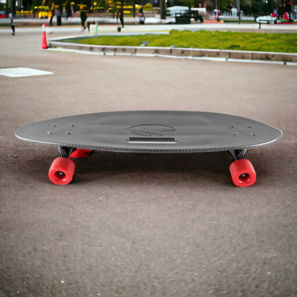 Skateboard pour enfants et adolescents avec revêtement en film de carbone et roues rouges Devil