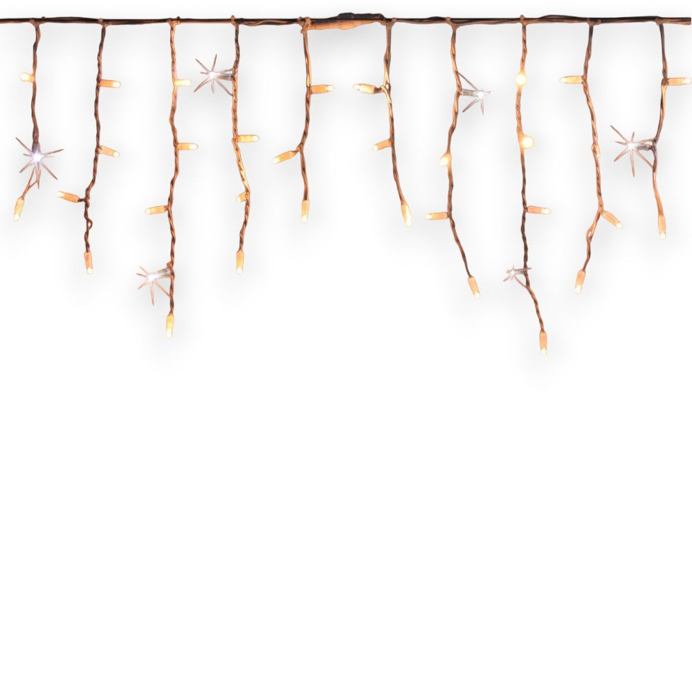 Rideau 144 LED Blanc Chaud Pour Intérieur Extérieur Avec Jeu De Lumière Flash - 3 x 1,0 m