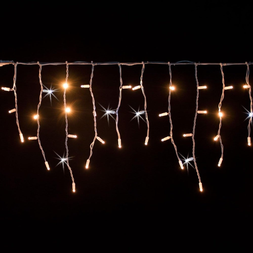 Rideau 144 LED Blanc Chaud Pour Intérieur Extérieur Avec Jeu De Lumière Flash - 3 x 1,0 m